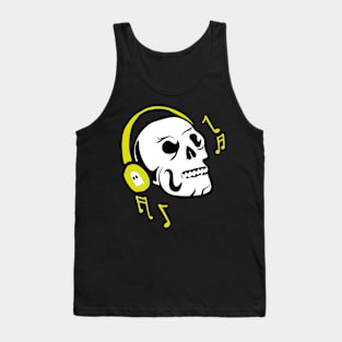 Skeleton listen to music HALLOWEEN Tank Top